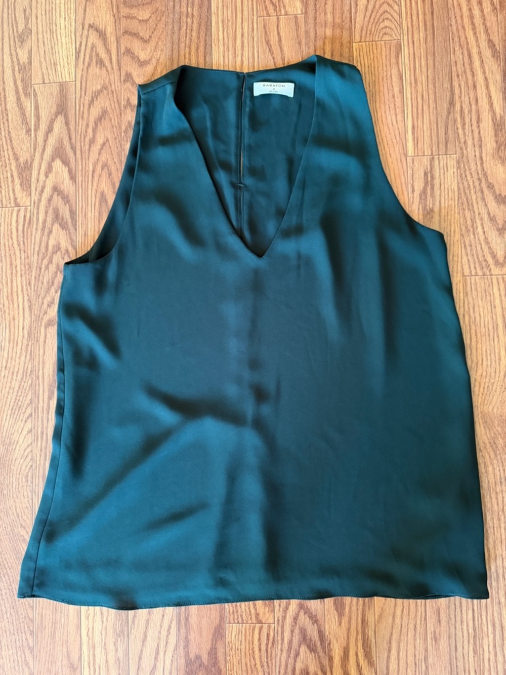Babaton green sleeveless top sz M